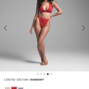 SKIMS cotton rib thong in color cranberry NWOT